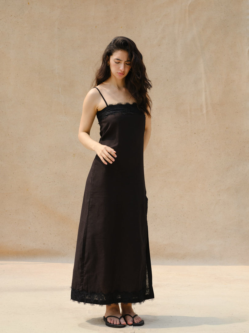 ALBA LINEN LACE DRESS