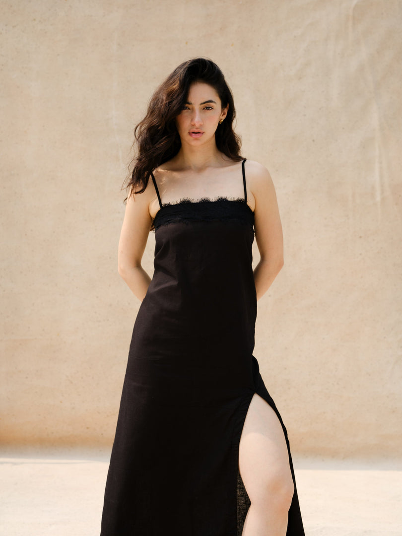 ALBA LINEN LACE DRESS